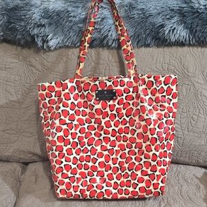 Vintage Kate Spade vinyl leopard print tote bag